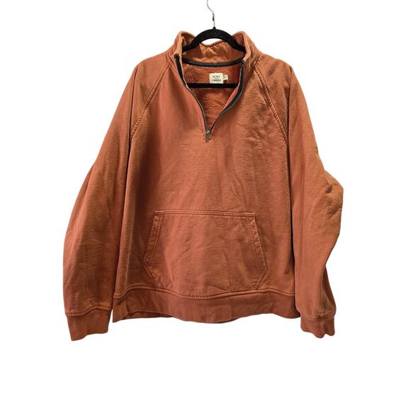 Flint and Tinder 1/4 Zip Sweatshirt Pullover Fleece Mens 3XL Orange Brown USA - Picture 2 of 5